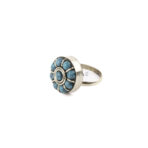 Turquoise Ring, Tibetan Ring, Handmade Tibetan, Round Ring, Tibetan Jewelry