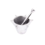 Mortar and Pestle Sets Mehraz Handmade Silver mortar and pestle in new look Authentic Moroccan Craftsmanship.